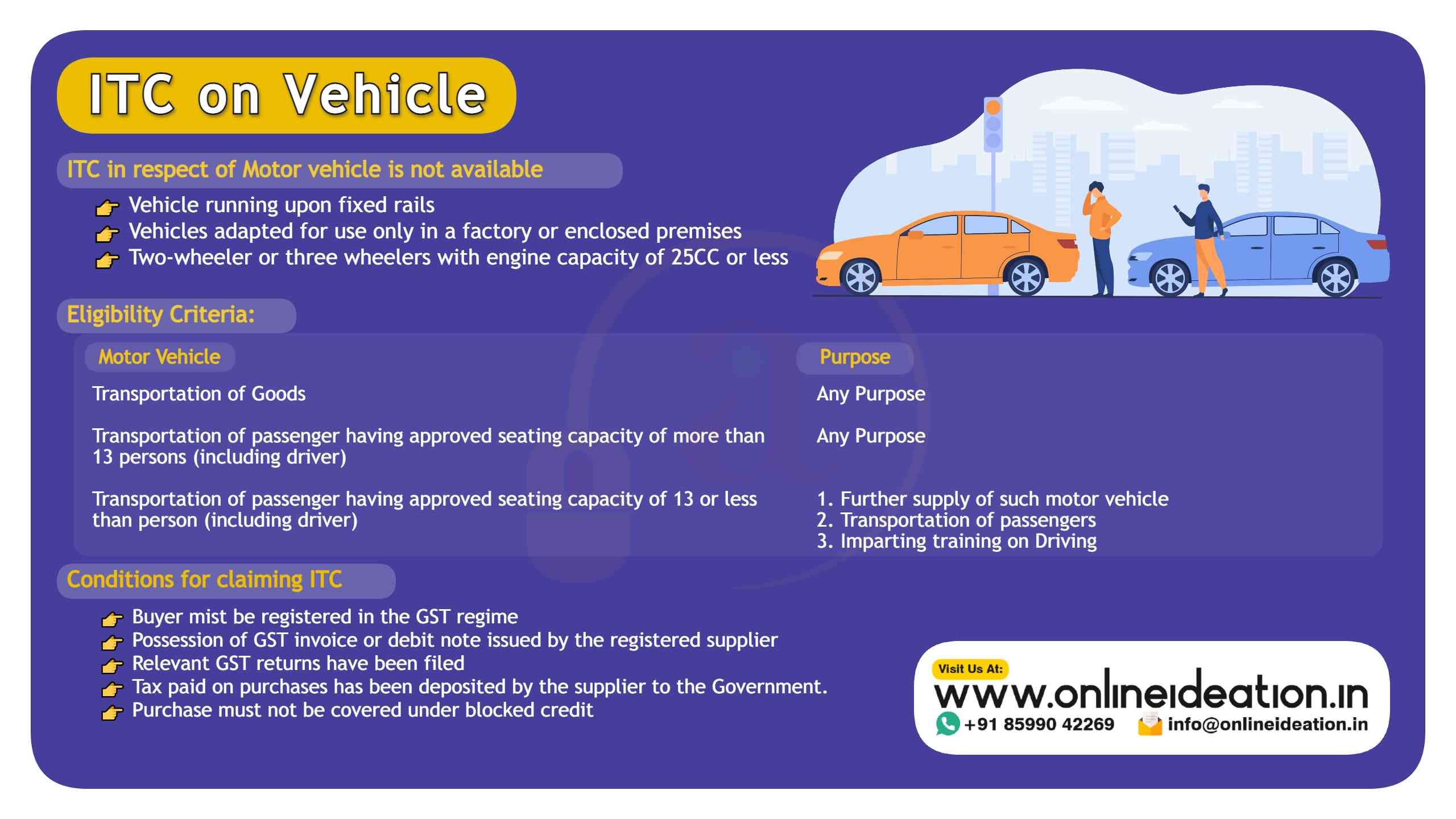 ITC on Motor Vehicle All You Need To Know Onlineideation