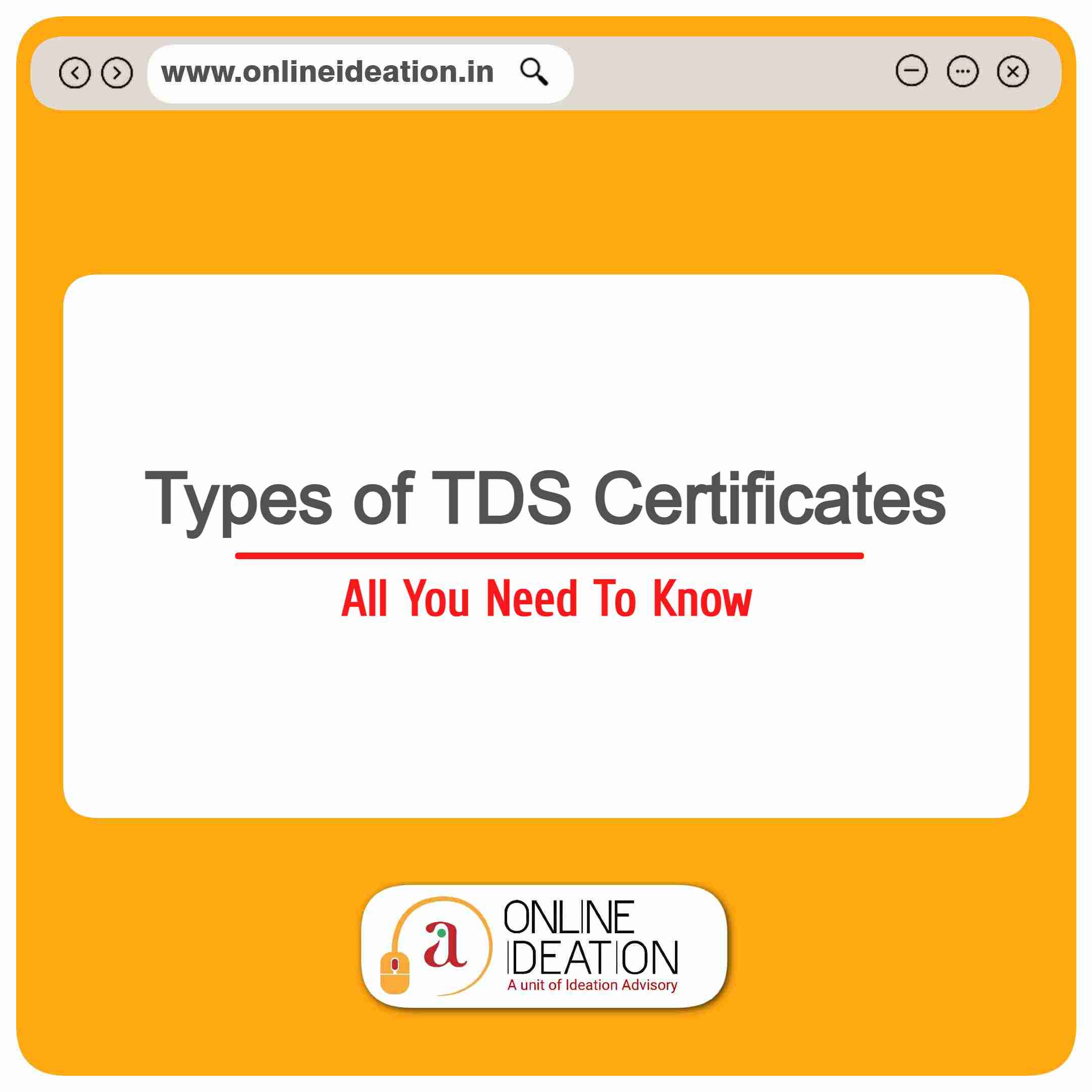 Different Types of TDS Certificates Onlineideation